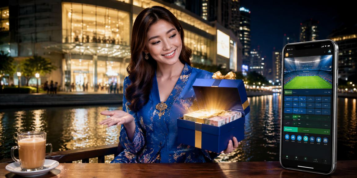 Pengguna wanita Malaysia menggunakan telefon mudah alih untuk mengakses platform zx4r selepas pendaftaran